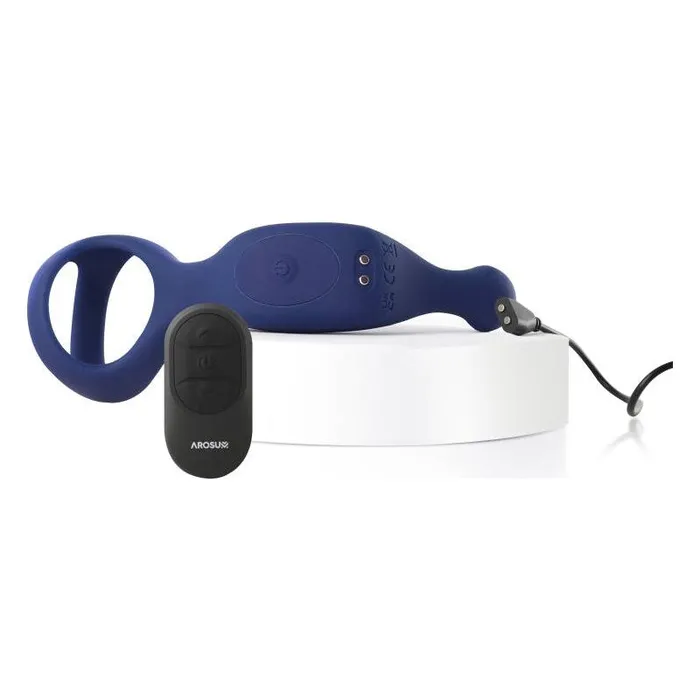 Arosum Male Sex Toys | Underquaker Vibrating Anal Probe with Cockring and Remote